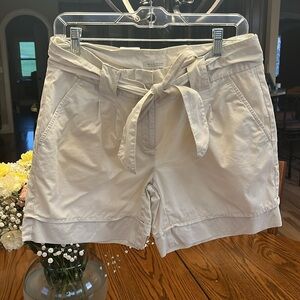 Madison Dressy Cotton Shorts Khaki Tie Belt Waist Womens 6